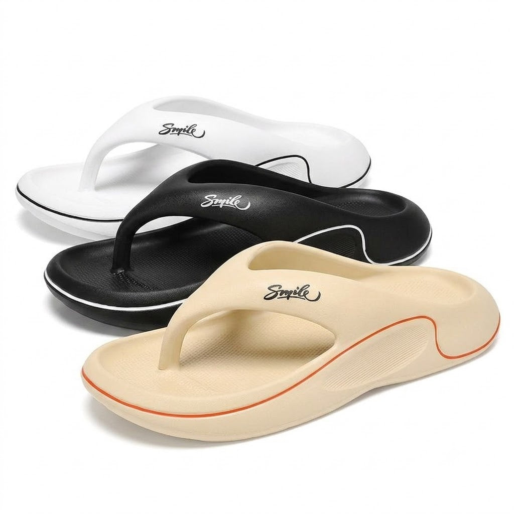 Men's Summer Cloud Flip Flops, Soft Thick Sole Non-Slip Beach Slippers