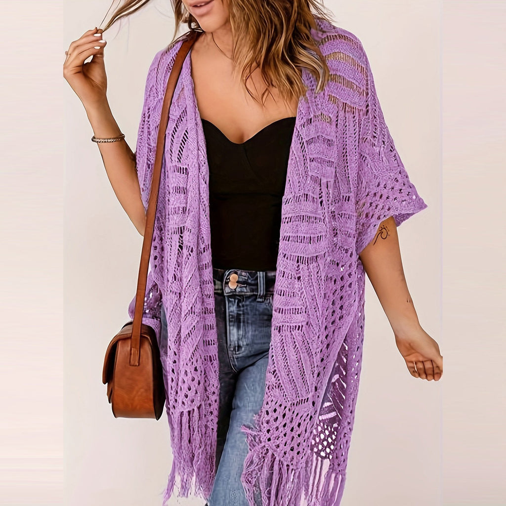 ✨Hollow Out Tassel Knit Cardigan | Ideal Summer Layering Piece
