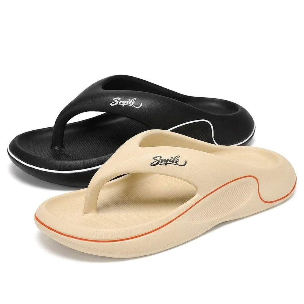 Men's Summer Cloud Flip Flops, Soft Thick Sole Non-Slip Beach Slippers