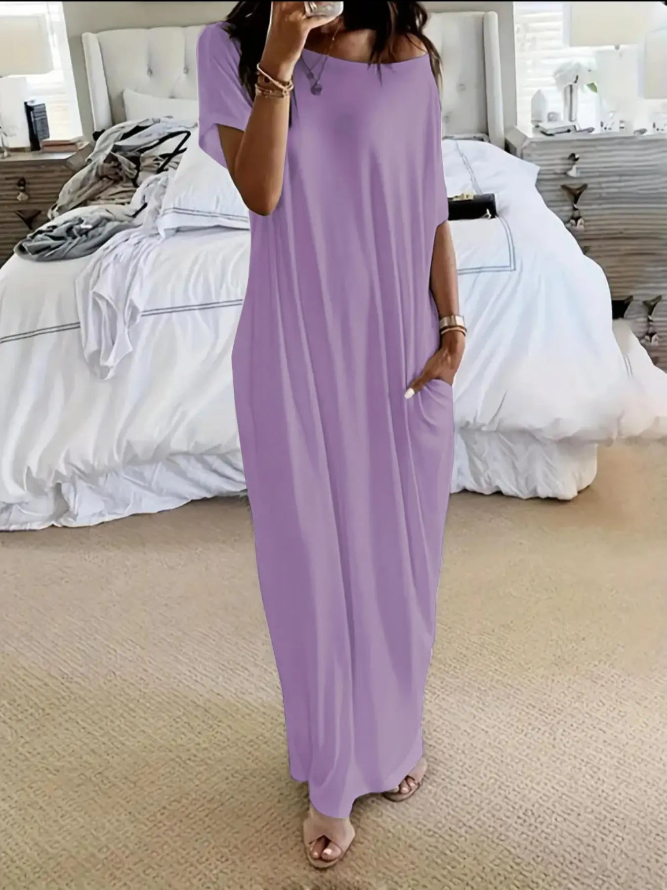 💕 Women's Short Sleeve Maxi Dress
