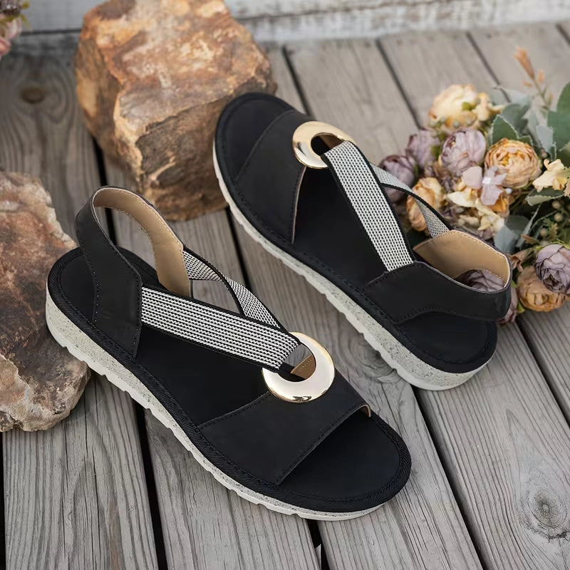 Ladies' Flat Sandals, Comfortable Soft-Soled Sandals with a Single Strap And Open Toe., Women Shoes