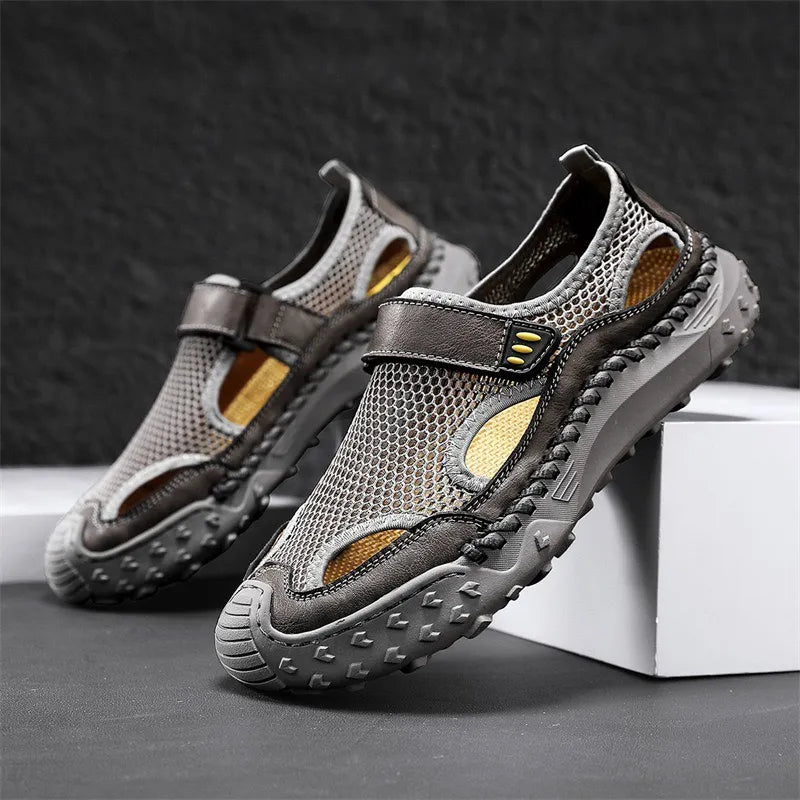 ⏰Last Day! 50% OFF 🔥Men's Handmade Cowhide Breathable Mesh Walking Shoes