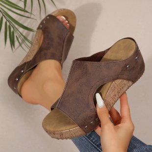Women Fashion Peep Toe Wedge Heel Sandals