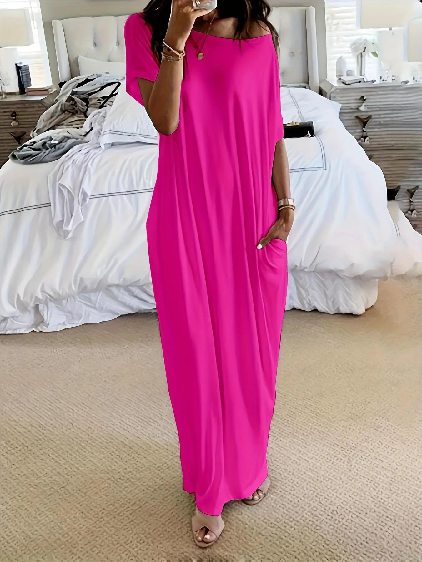 💕 Women's Short Sleeve Maxi Dress