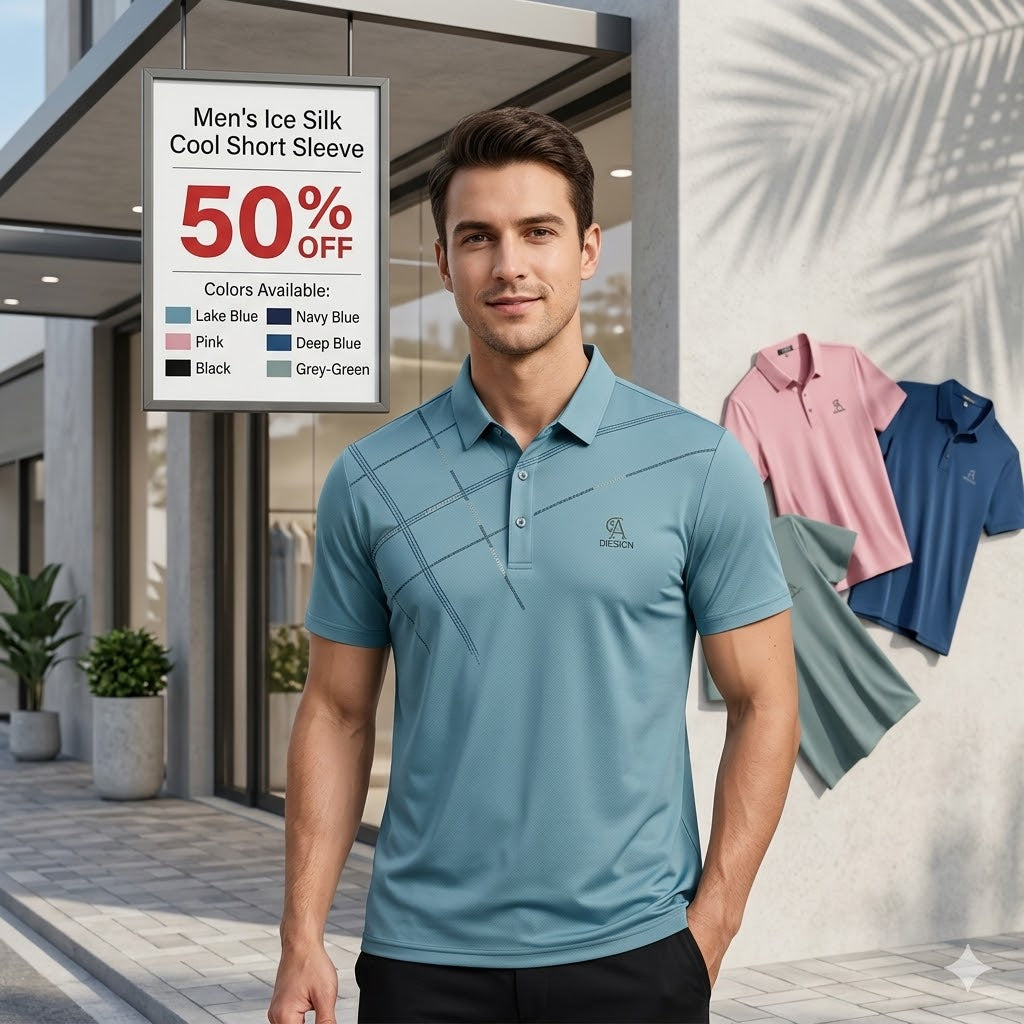 Men's Ice Silk Cool Short Sleeve