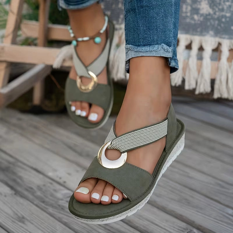 Ladies' Flat Sandals, Comfortable Soft-Soled Sandals with a Single Strap And Open Toe., Women Shoes