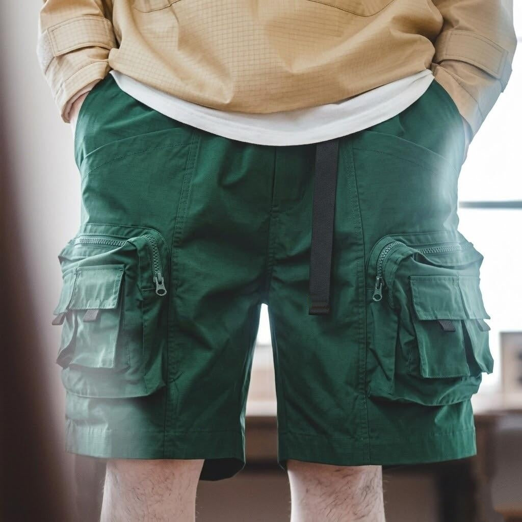 👫 Unisex Retro Multi-Pocket Cargo Shorts 🛠️ - Quick-Dry Tech Fabric 💨 - Vintage Urban Utility Shorts 🛹
