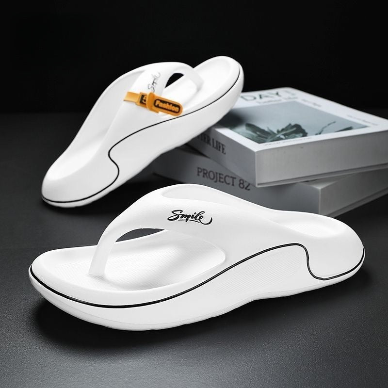 Men's Summer Cloud Flip Flops, Soft Thick Sole Non-Slip Beach Slippers