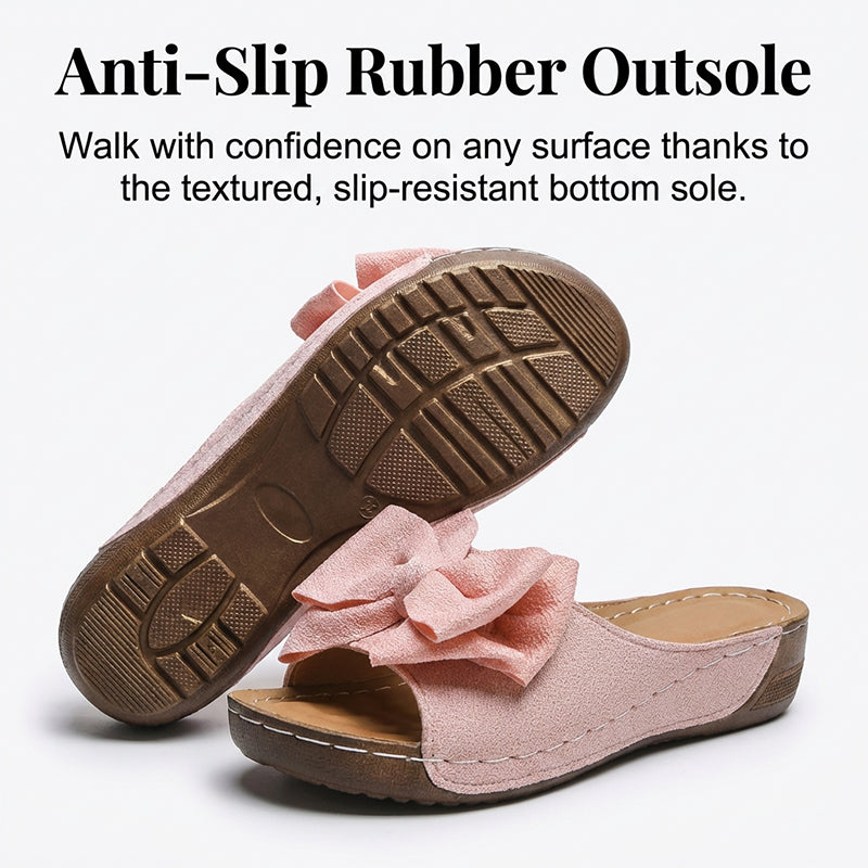 Women's Bowknot Peep-Toe Wedge Sandals