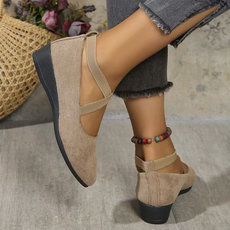 ⏰Limited Time 50% OFF🔥Women’ Closed Wedge Shoes, Stylish Closed Toe Design in Faux Suede Soft Toe Wedge