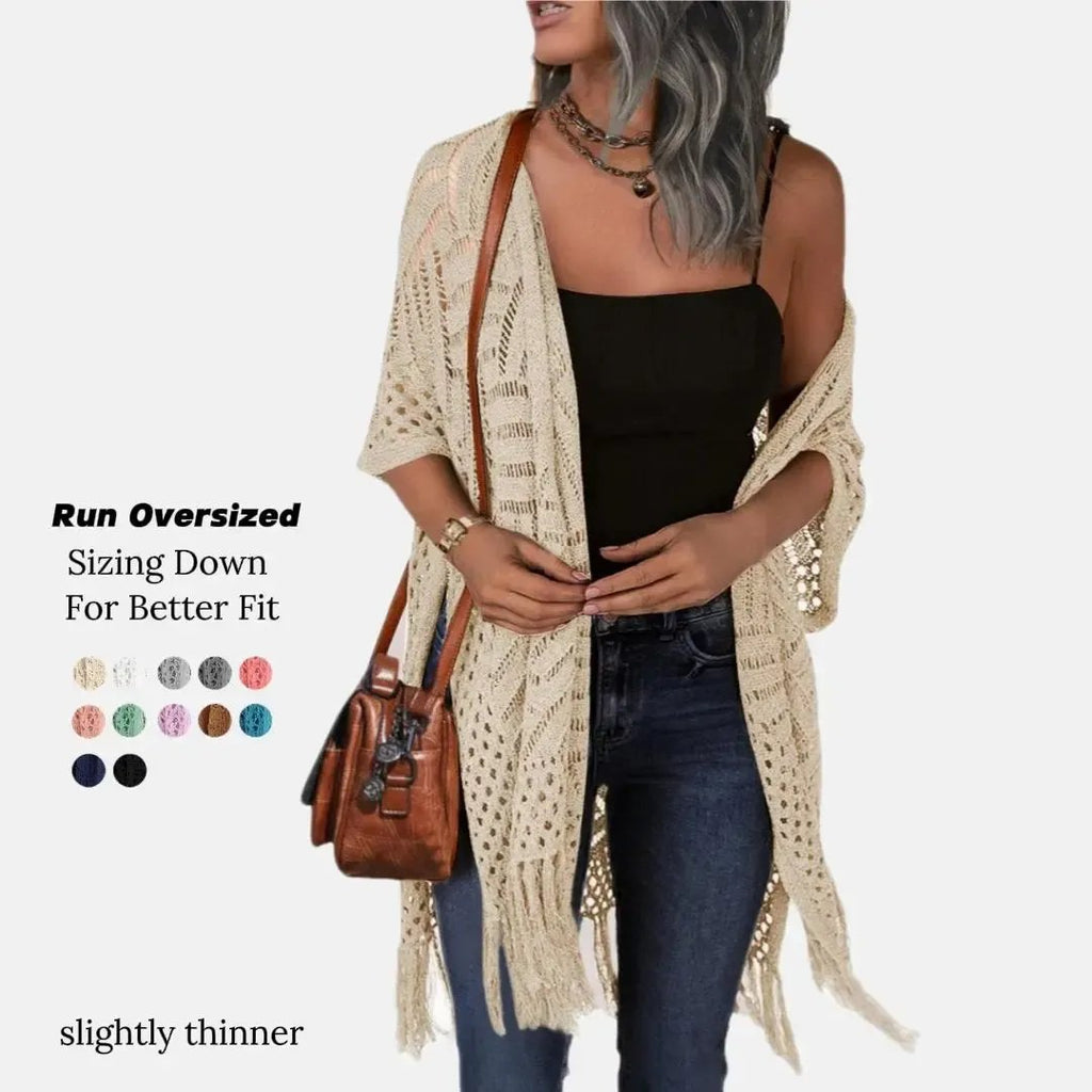 ✨Hollow Out Tassel Knit Cardigan | Ideal Summer Layering Piece