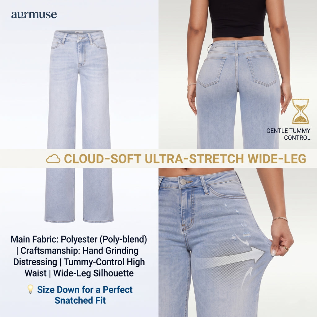 💙50%OFF| Ultra-Stretch High-Waist Wide Leg Jeans - Premium Comfort Fit 👖✨