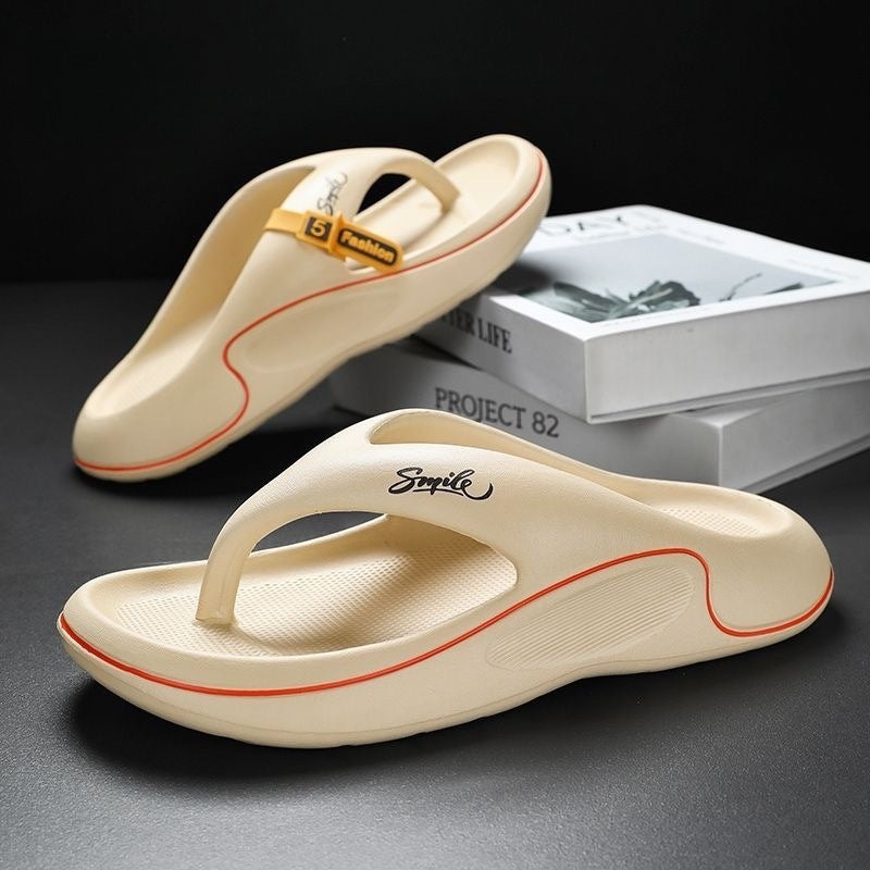 Men's Summer Cloud Flip Flops, Soft Thick Sole Non-Slip Beach Slippers