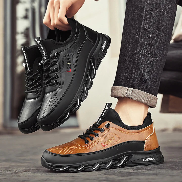 ⏰Limited Time Sale 50% OFF-Men's Casual Fashion Orthopedic Hiking Shoes – Anti-Puncture, Anti-Collision, Non-Slip Arch Support Leather Outdoor Sports Shoes for All-Terrain Performance