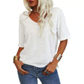 ✨Women's Solid Color V-Neck T-shirt [On Sale & Quick Ship!