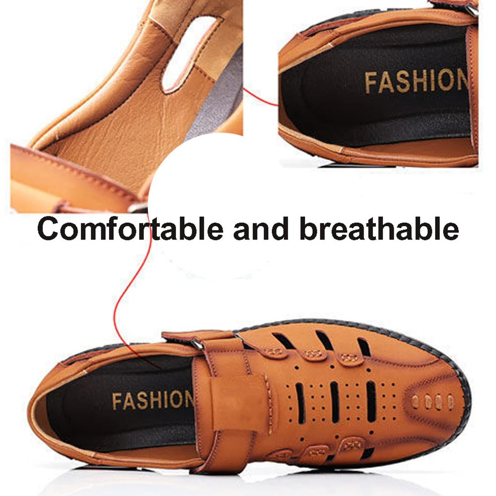 Men's Stylish Leather Hollow Sandals