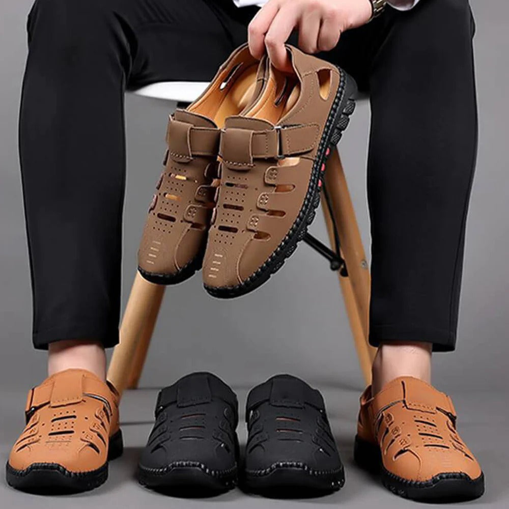 Men's Stylish Leather Hollow Sandals
