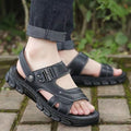 Men’s Leather Sandals with Silver Buckle