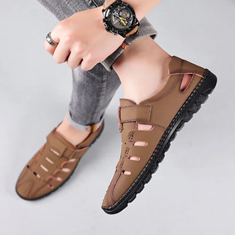 Men's Stylish Leather Hollow Sandals
