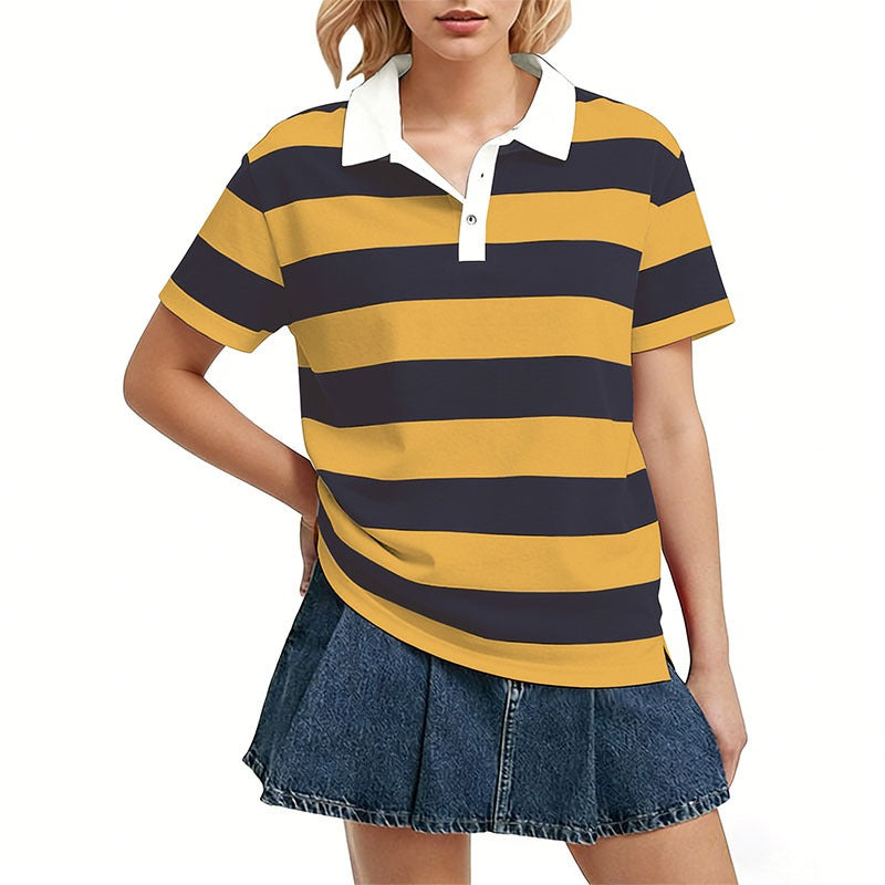 Color Block Oxford Rugby Shirt - Retro Collegiate Polo 🎓🏙️