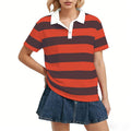 Color Block Oxford Rugby Shirt - Retro Collegiate Polo 🎓🏙️
