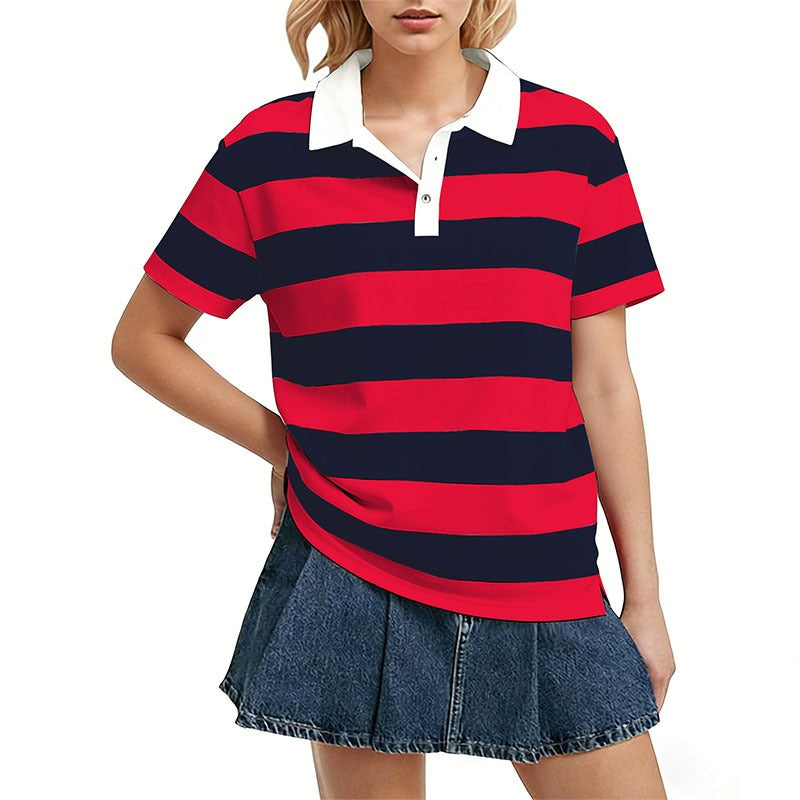 Color Block Oxford Rugby Shirt - Retro Collegiate Polo 🎓🏙️