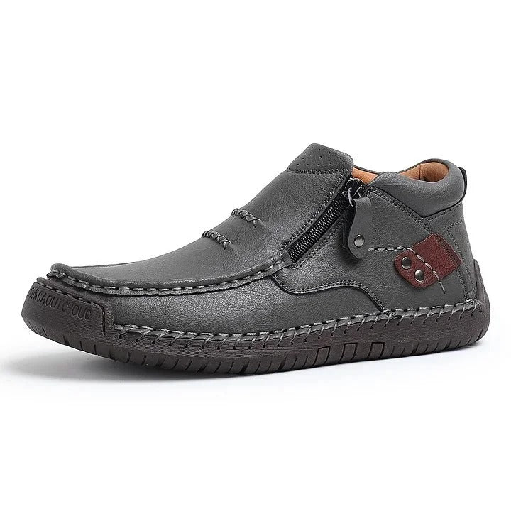 ⏰Limited Time Sale 50% OFF-Men’s Handmade Premium Leather Slip-On Driving Boots – Wide Toe, Arch Support