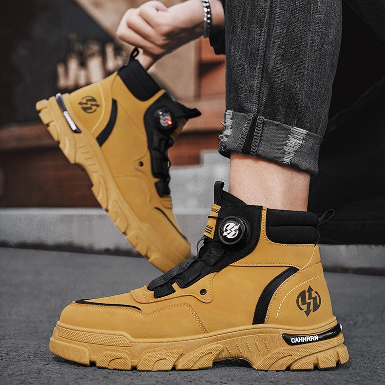 ⏰Men's outdoor swivel buckle work shoes（Waterproof, Anti-slip,Comfortable and Breathable）