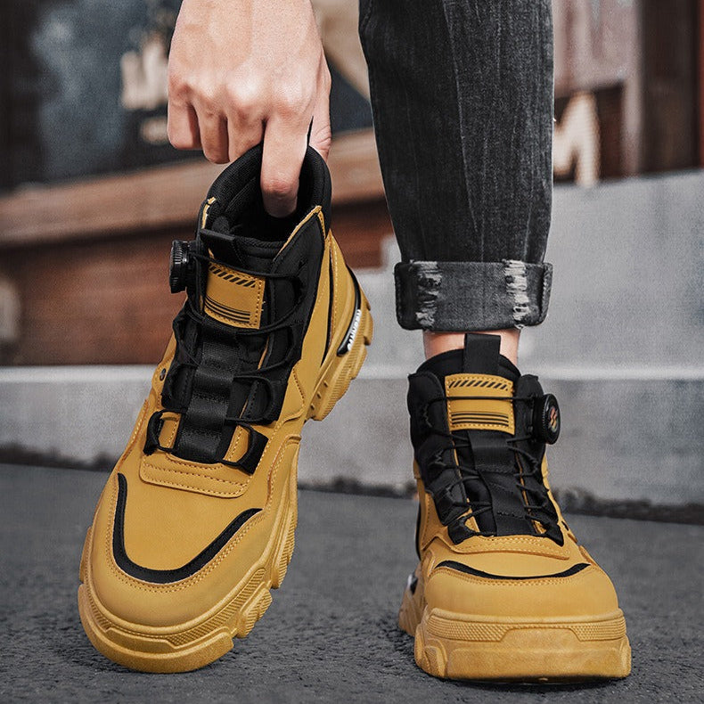 ⏰Men's outdoor swivel buckle work shoes（Waterproof, Anti-slip,Comfortable and Breathable）