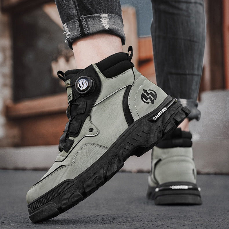 ⏰Men's outdoor swivel buckle work shoes（Waterproof, Anti-slip,Comfortable and Breathable）