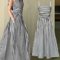 aurmuse™ Serene Striped Maxi Dress - Coastal Ruched Camisole Gown 🏖️