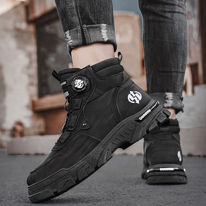 ⏰Men's outdoor swivel buckle work shoes（Waterproof, Anti-slip,Comfortable and Breathable）