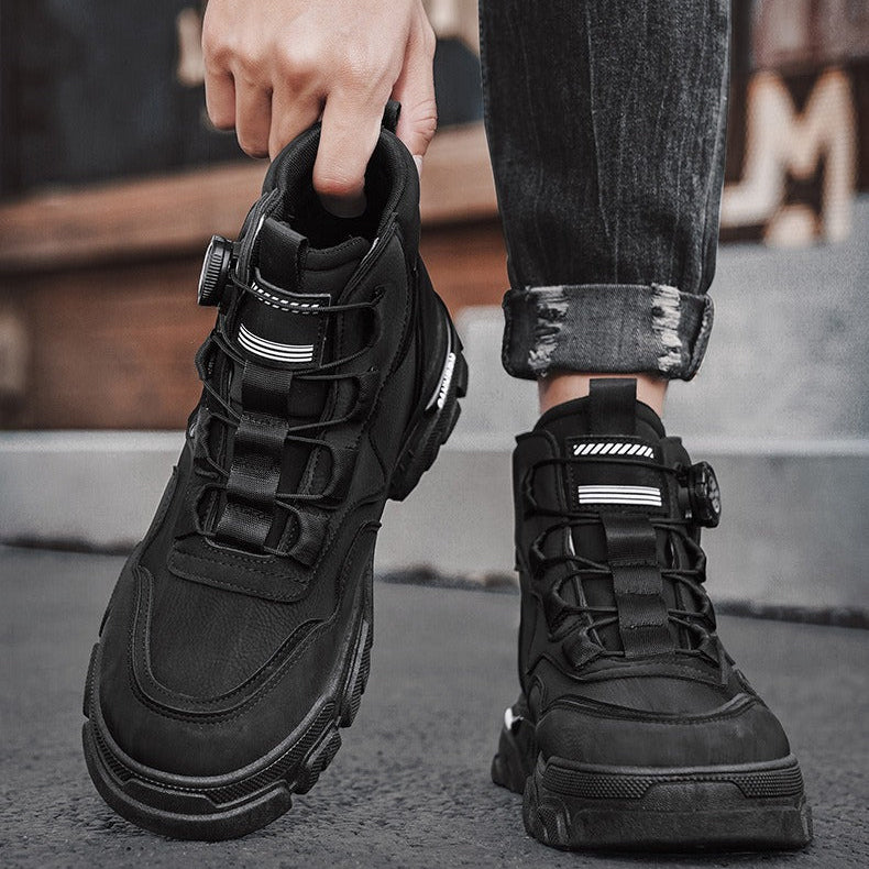 ⏰Men's outdoor swivel buckle work shoes（Waterproof, Anti-slip,Comfortable and Breathable）