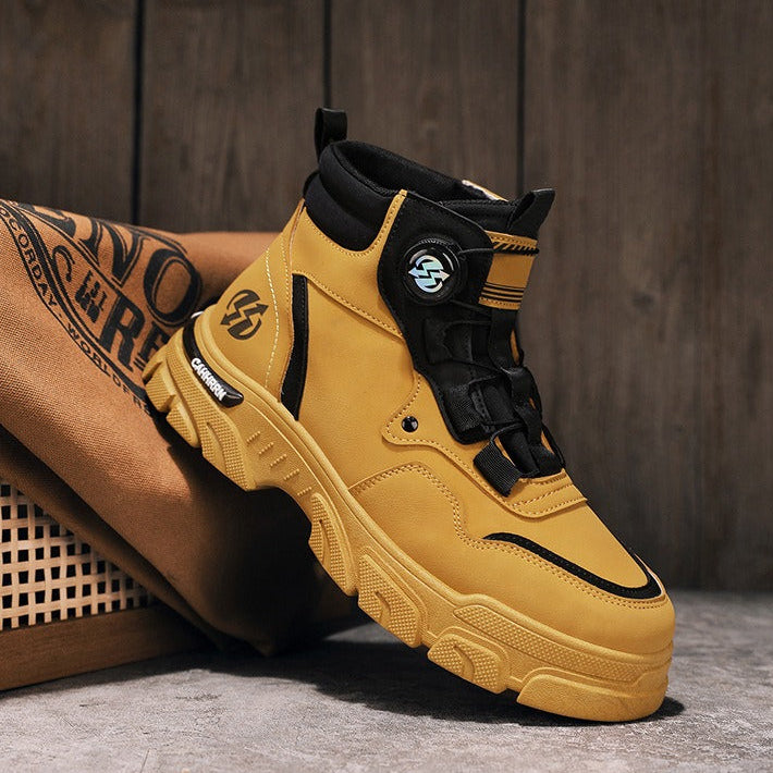 ⏰Men's outdoor swivel buckle work shoes（Waterproof, Anti-slip,Comfortable and Breathable）