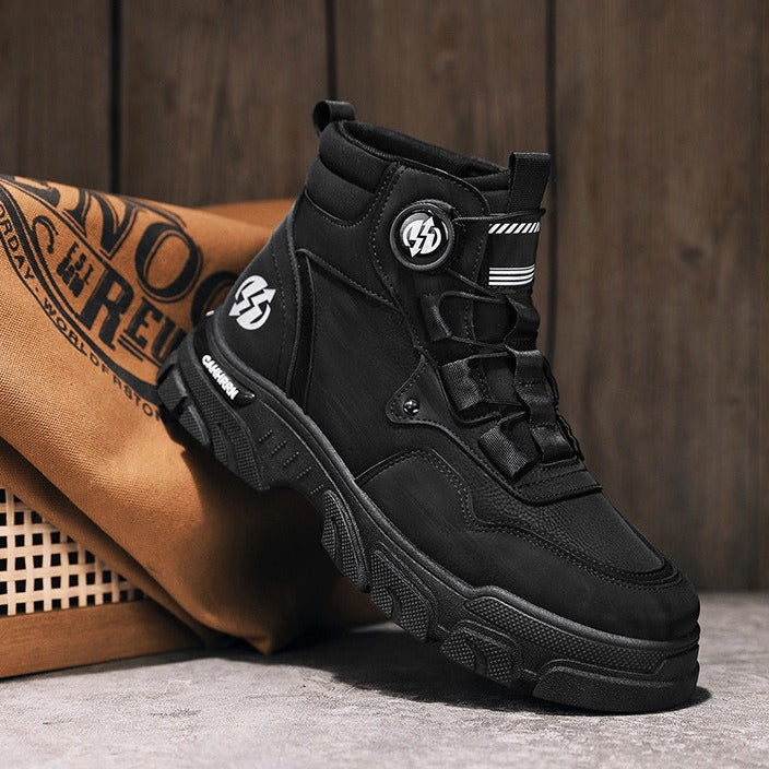 ⏰Men's outdoor swivel buckle work shoes（Waterproof, Anti-slip,Comfortable and Breathable）