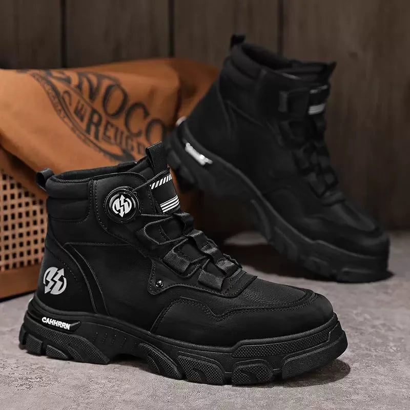 ⏰Men's outdoor swivel buckle work shoes（Waterproof, Anti-slip,Comfortable and Breathable）
