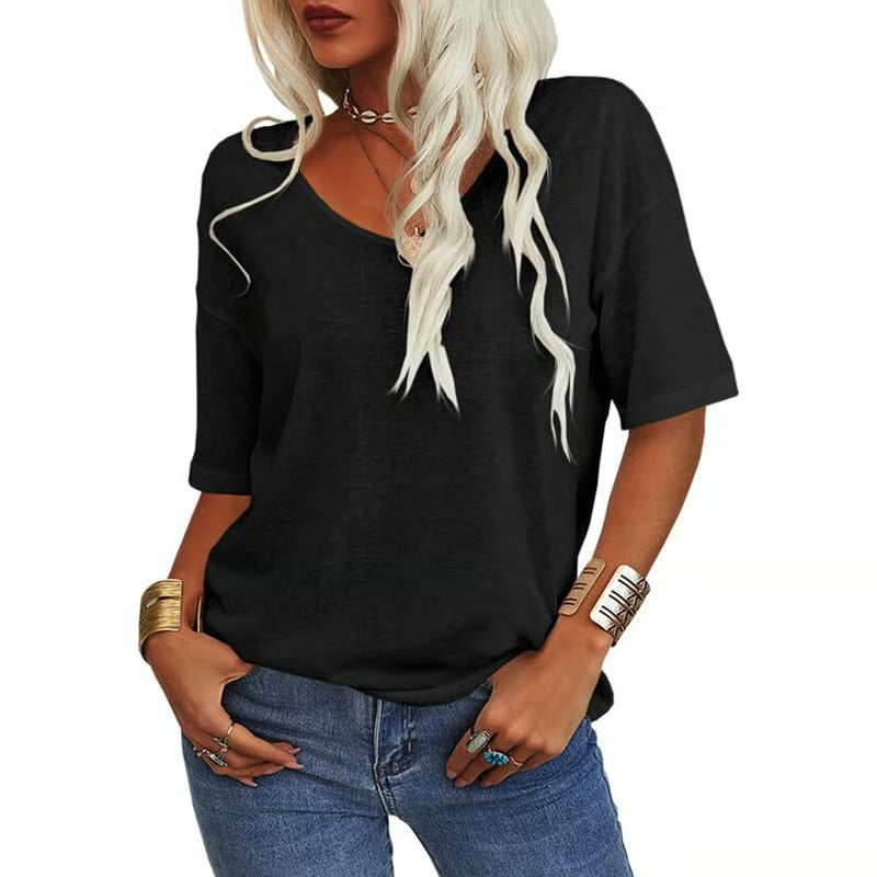 ✨Women's Solid Color V-Neck T-shirt [On Sale & Quick Ship!