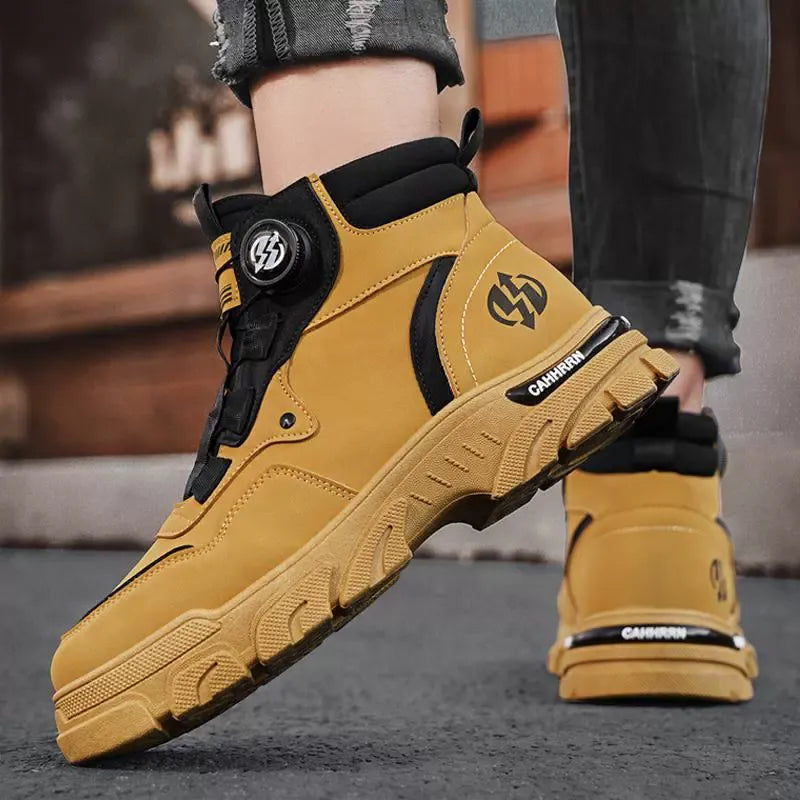 ⏰Men's outdoor swivel buckle work shoes（Waterproof, Anti-slip,Comfortable and Breathable）