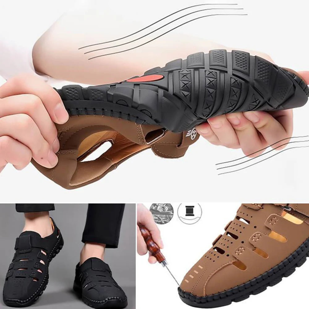 Men's Stylish Leather Hollow Sandals