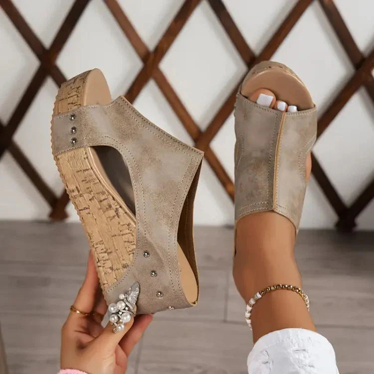 Women Fashion Peep Toe Wedge Heel Sandals